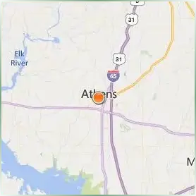 Athens State University Location Map