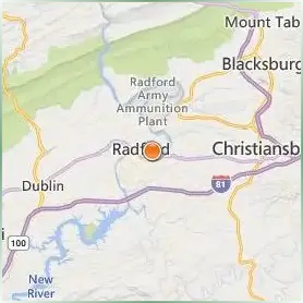 Radford University Location Map