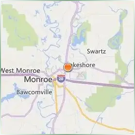 University of Louisiana at Monroe Location Map