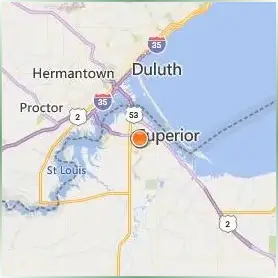 University of Wisconsin Superior Location Map